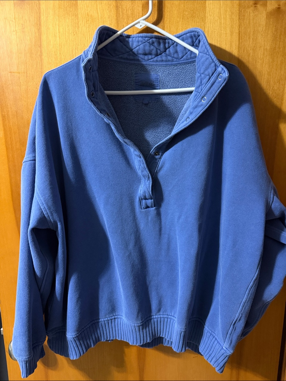 aerie Blue Quarter-Snap Fleece Pullover
